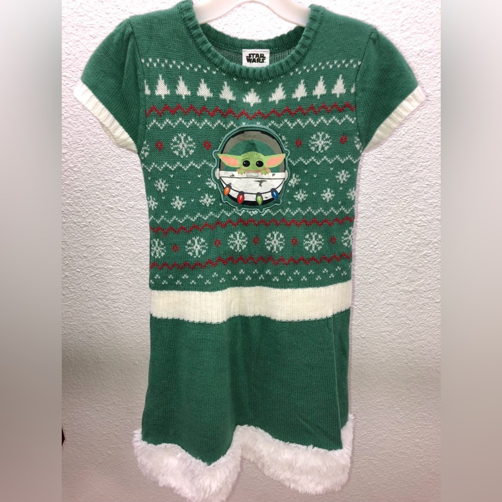 Star Wars Mandalorian Knit Sweater Dress Girls Size S (6-6X)